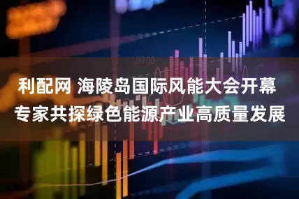 利配网 海陵岛国际风能大会开幕 专家共探绿色能源产业高质量发展